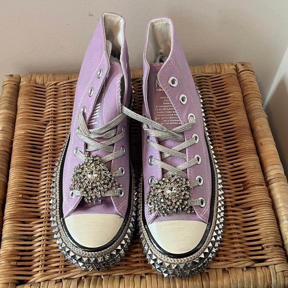 Free People x Nan-Ku Cruise Studded High Top Sneakers Size 9 NIB - Picture 8 of 16